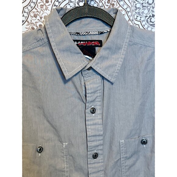 Tony Hawk Mens Grey Short Sleeve Button-Up Shirt Size S - Picture 10 of 10